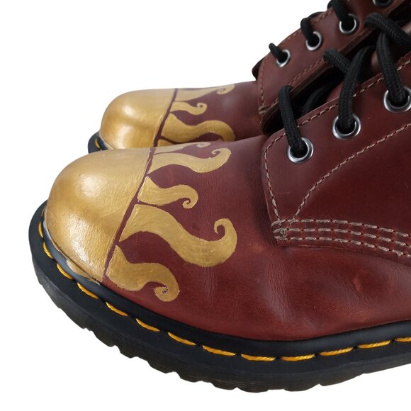 Dr Martens 1460 Serena Smooth Leather Combat Boots Size 39 US 8 Custom OOAK Sun - Picture 5 of 13